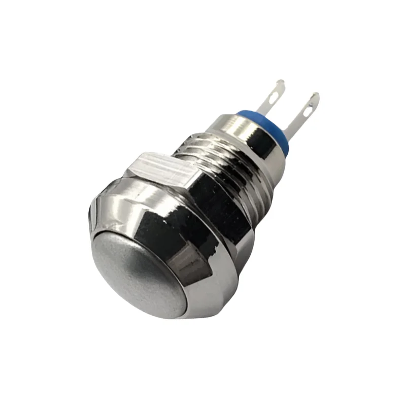 Metal button small switch 8MM self resetting jog circular waterproof power speaker button without lock Connector line cable 2pin