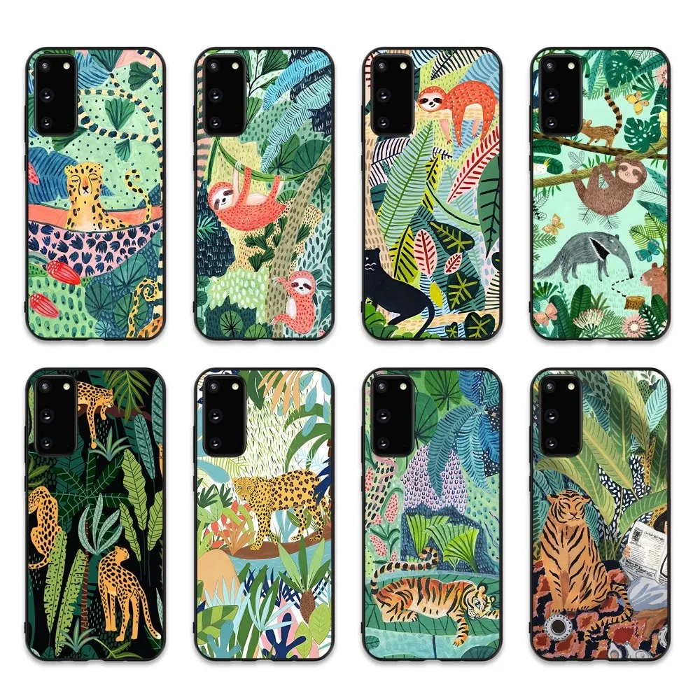 Cute Cartoon Anime Sloth Leopard Phone Case For Samsung S 9 10 20 21 22 23 30 23plus Lite Ultra FE S10lite Fundas