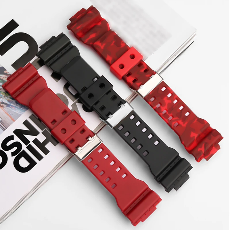 16mm Silicone Watchband For Casio G-Shock GA-110 GA-100 GA-120 GA-900 Camouflage Rubber Waterproof Men Watch Strap Bracelet