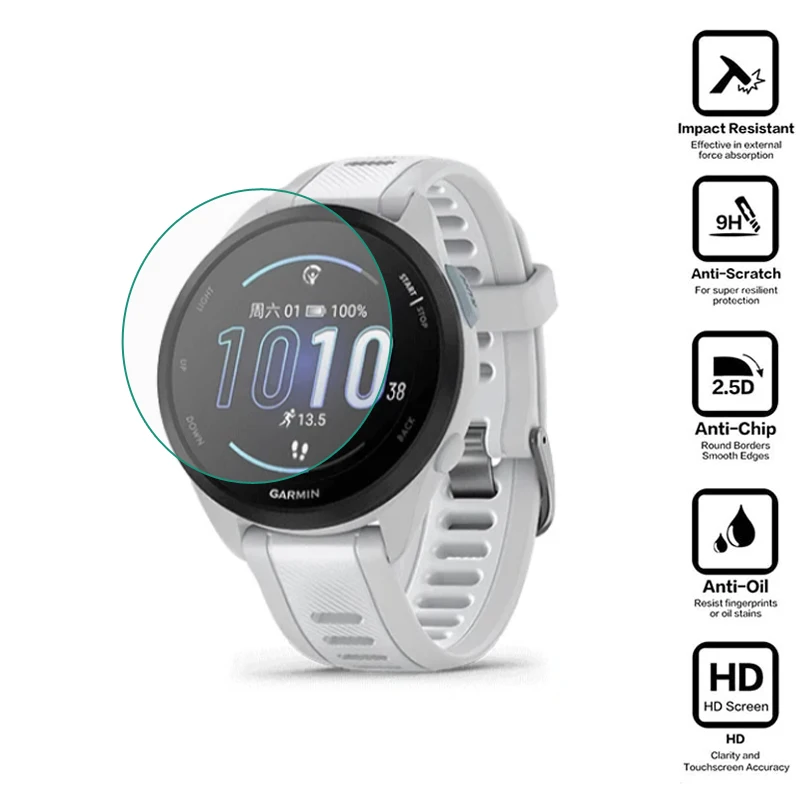 

Прозрачная защитная пленка из твердого стекла для смарт-часов Garmin Forerunner 165/протектор экрана для музыки, аксессуары для смарт-часов Fr165