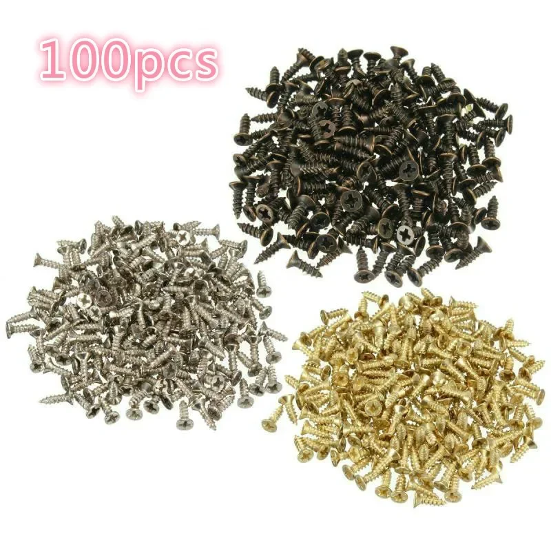 100 pcs 2 x 5/6/8/10mm Steel Mini Micro Small Phillips Flat Head Cross Round Pan Head Self-tapping Screws Wood Furniture Screws