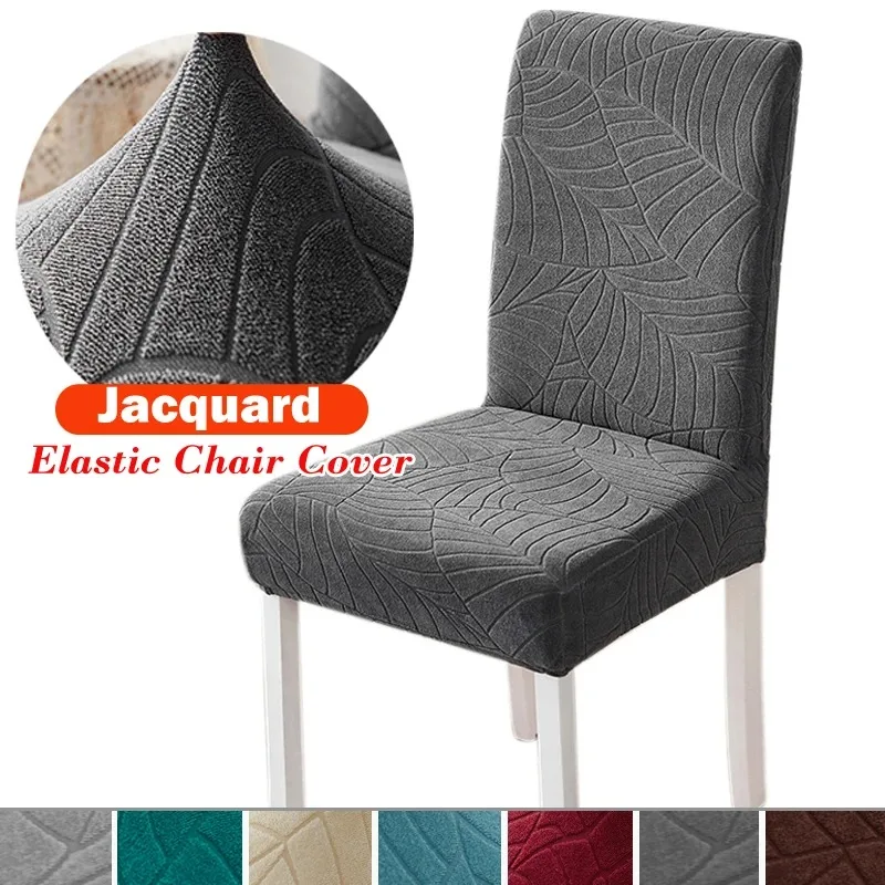 

Elastic Dining Chair Cover Thick Jacquard Spandex Chair Cover for Dining Room Anti-Slip Kitchen Chair Cover 1/4/6/8 Pieces