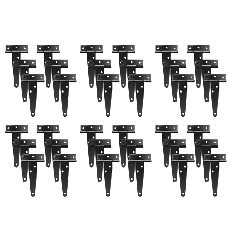 

【24 Hours Sale】36 PCS 4 Inch T-Strap Hinges Rustic Gate Strap Hinge Rustproof Gate Door Black Hinges For Windows, Fence And Barn