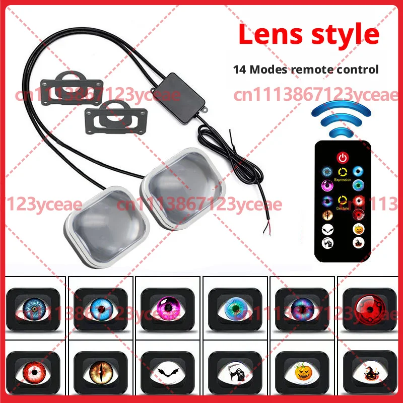 For Auto E‑Bike Remote Controlled Multi‑Mode Demon Eye Hawk‑Eye Exterior Mirror LED Lamp Hardware Repair Component