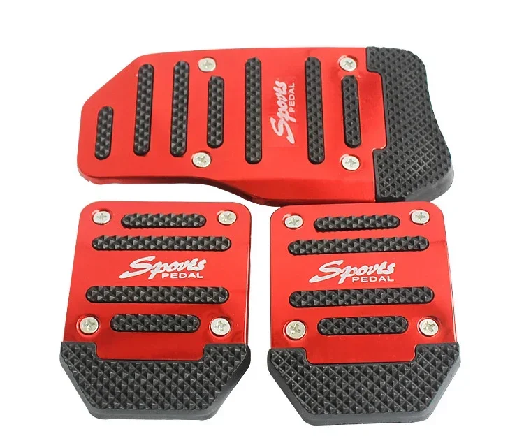 Universelles Aluminium-Pedalabdeckungs-Set für Autos, Rutschfest, für Automatik- und Schaltgetriebe, Brems-, Gas- und Beschleunigungspedale, Innenraum-Zubehör – Detail 10