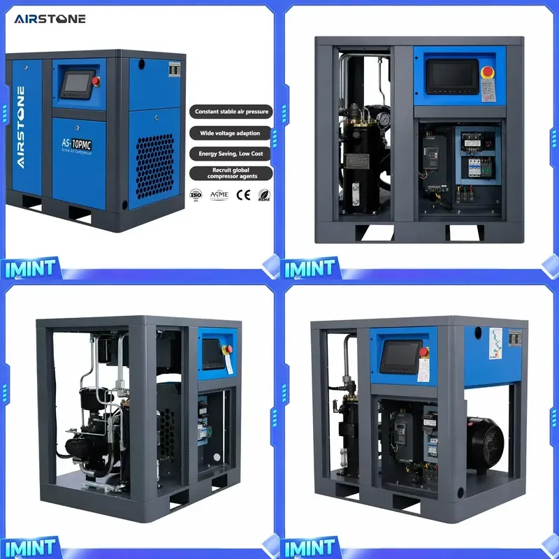 Low Noise 1.1m3/min Compressor 7.5kw 10hp VSD Inverter Type Rotary Stationary Screw air Compressor for Industrial Use