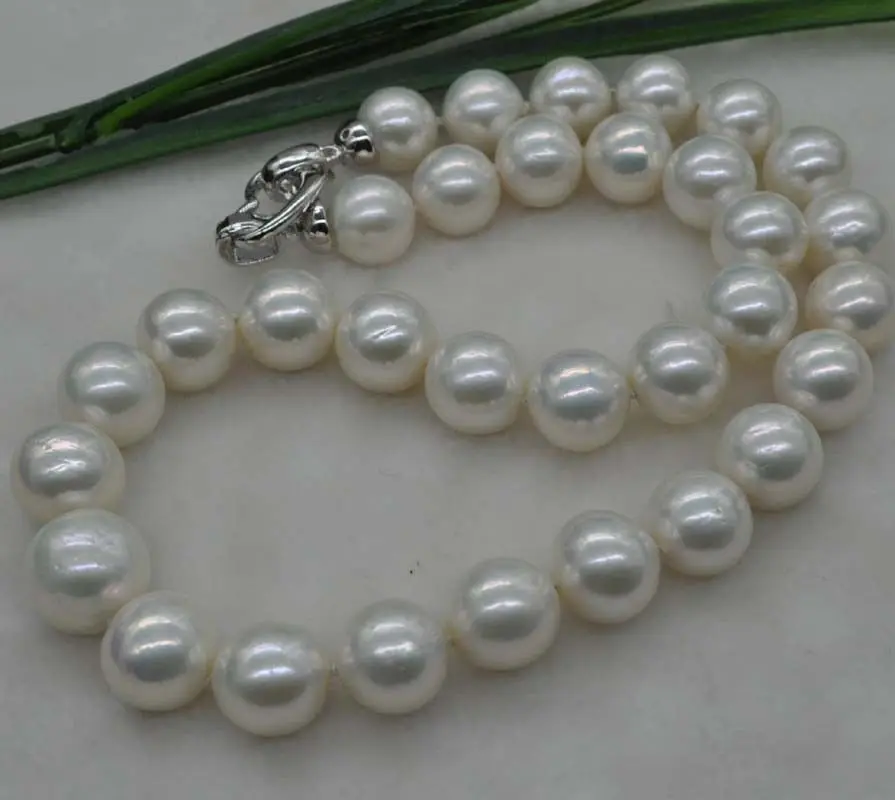 

luxury Natural Rare white 11-13mm round Kasumi Pearl Necklace 18inch