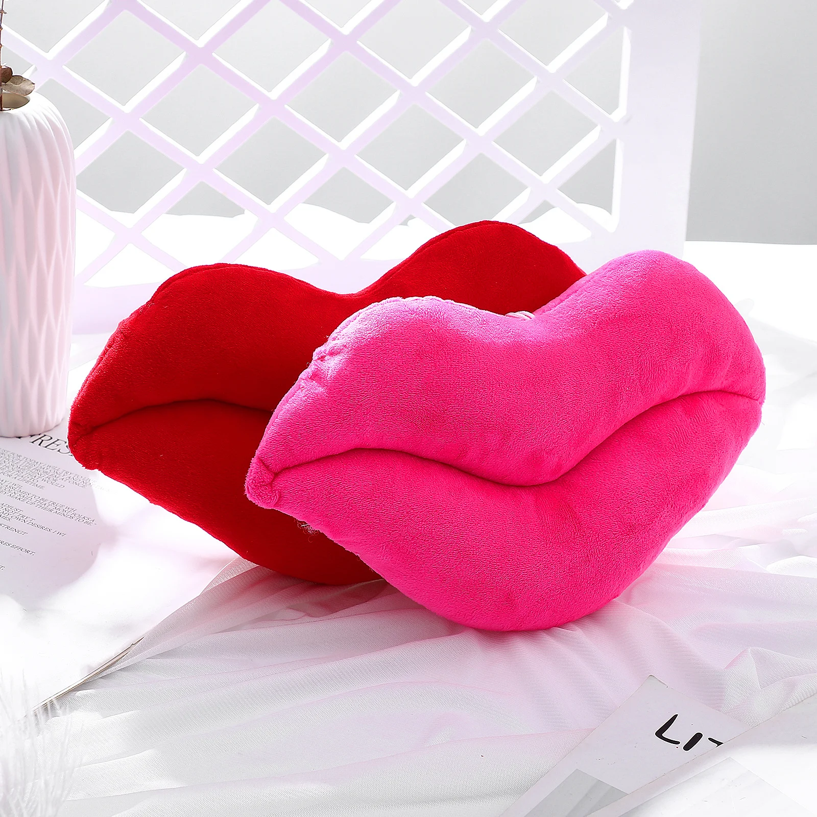 

2Pcs Lips Throw Pillows Soft Elastic for Couch Bedroom Decorative Pillows Comfortable Gift Choice Lip Pillow