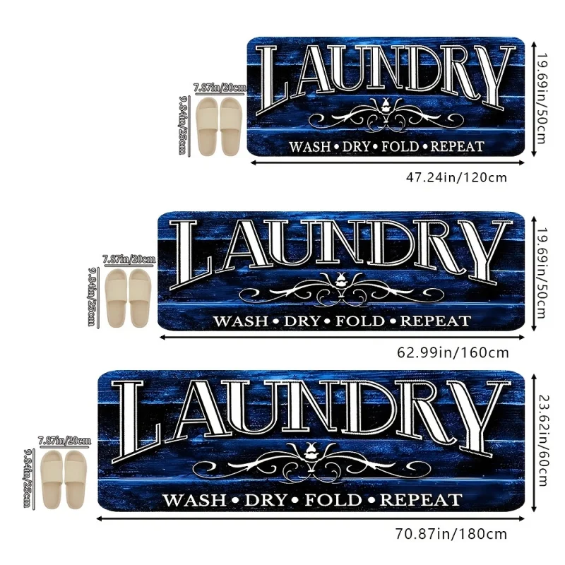 1PC，Light Luxury Cool Dark Blue Laundry Room Decorative Long Strip Carpet，Bedroom、Living Room、Carpet mats suitable for indoor sc