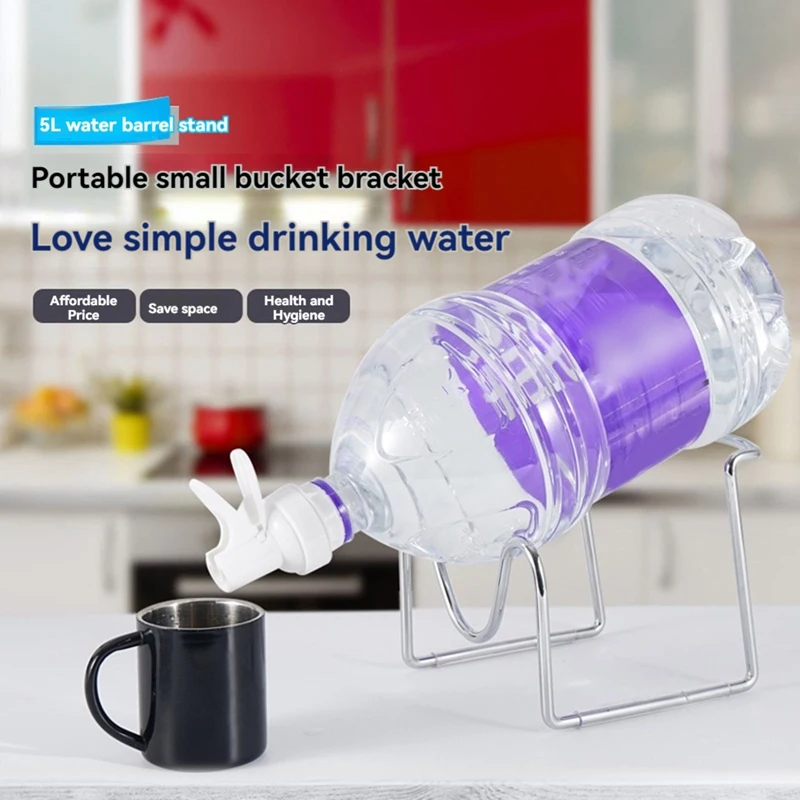 NEW-Camping Water Bottle Stand Water Jug Rack Non-Slip Dispenser Valve Spigot Bracket Water Box Stand Drinking Fountain Rack