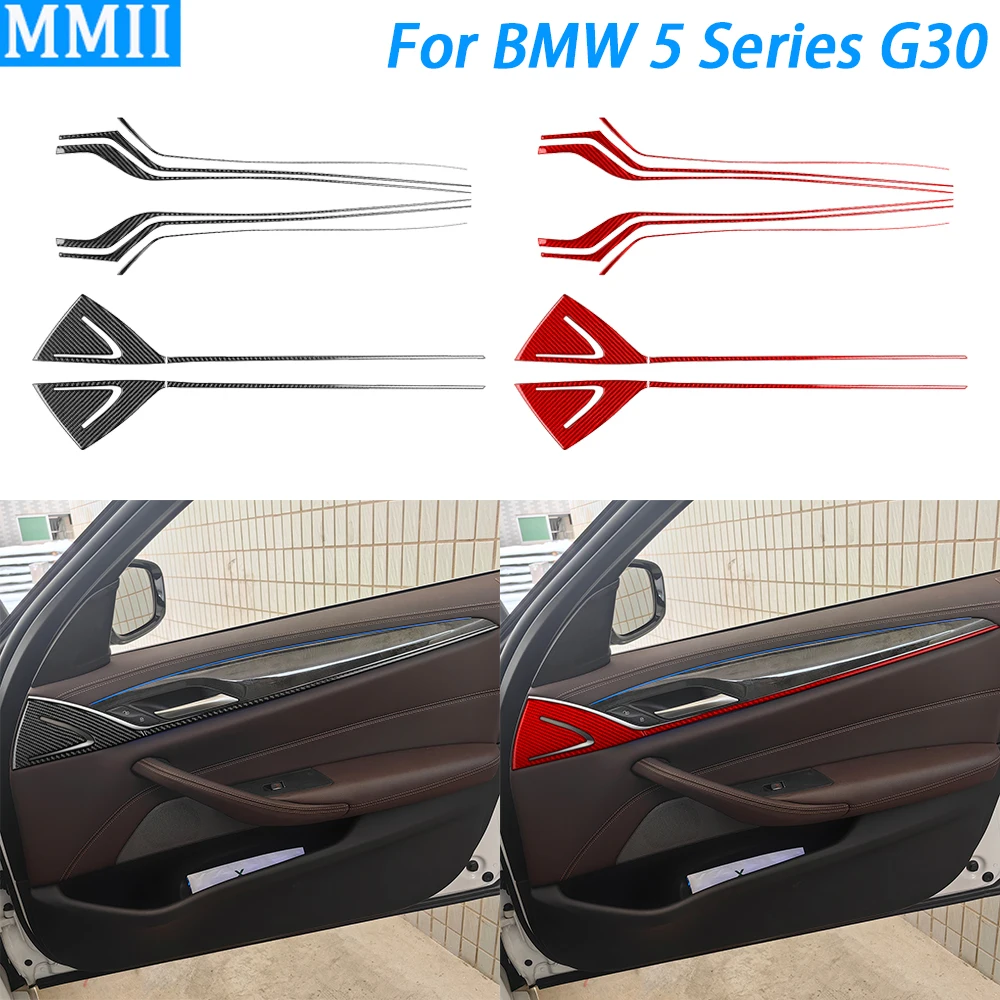 

For BMW 5 Series G30 2016-2022 Carbon Fiber Inner Door Handle Panel Decorative Cover Car Interior Decoration Accessories Sticker