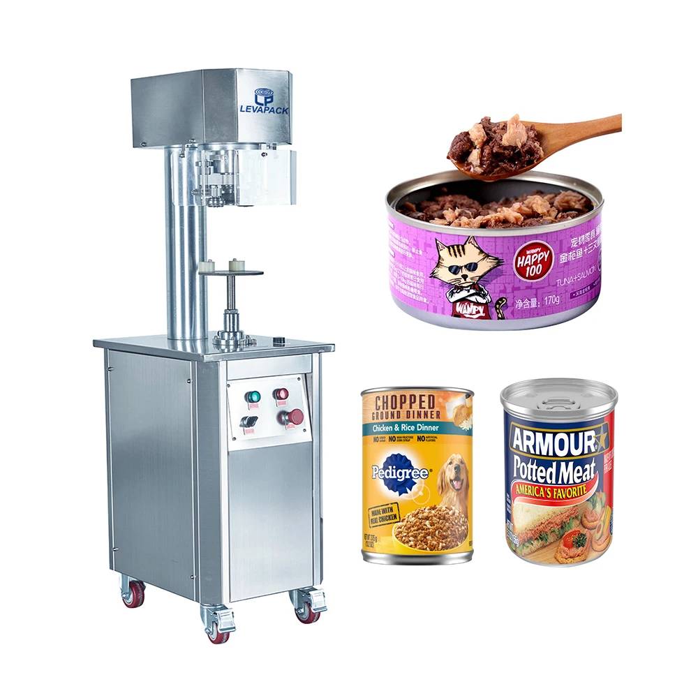 

Hot Sale Wet Pet Food For Dogs Cats Round Cans Full Automatic Can Sealing Machine Meat Can Seaming Machine