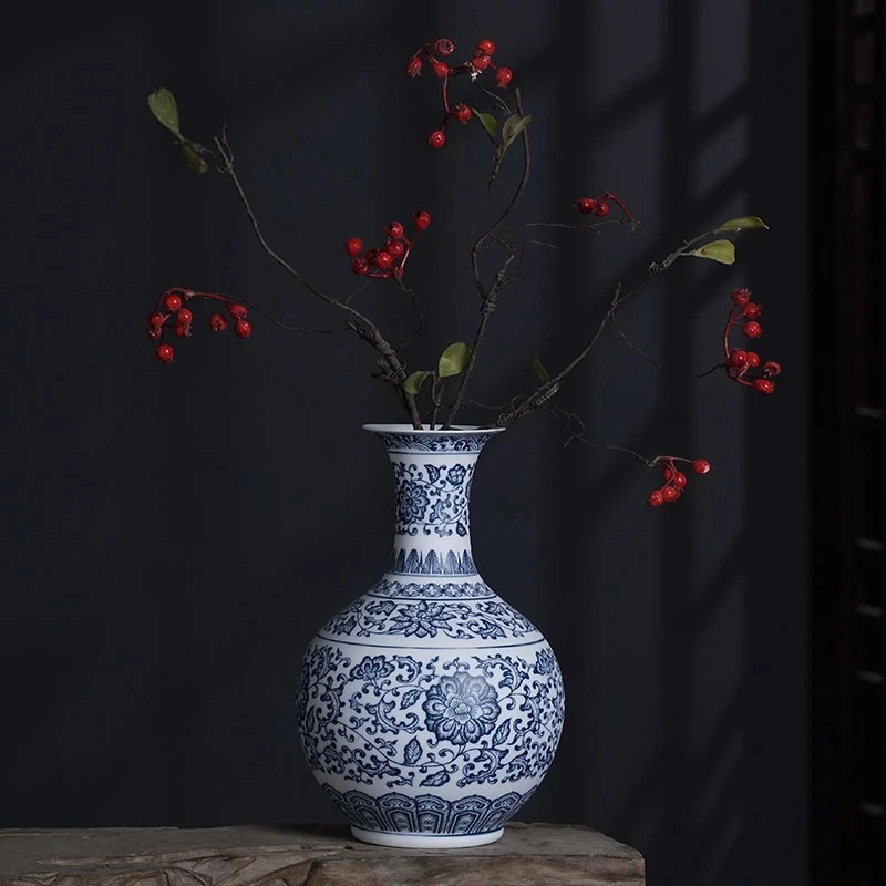 Imagem -05 - Jingdezhen-vaso de Cerâmica Azul e Branco Prateleira de Porcelana Chinesa Decoração Clássica Quarto e Mesa da Sala Jingdezhen