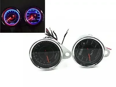 

LED Motorcycle Tachometer Tacho Gauge + Odometer Speedometer Speedo meter for Honda Kawasaki Suzuki Custom