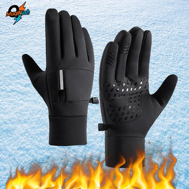 

MuqiNush Winter Waterproof Ski Gloves Touch screen anti slip Snow Warm Cycling Cold Weather Driving Biking Running Skiing
