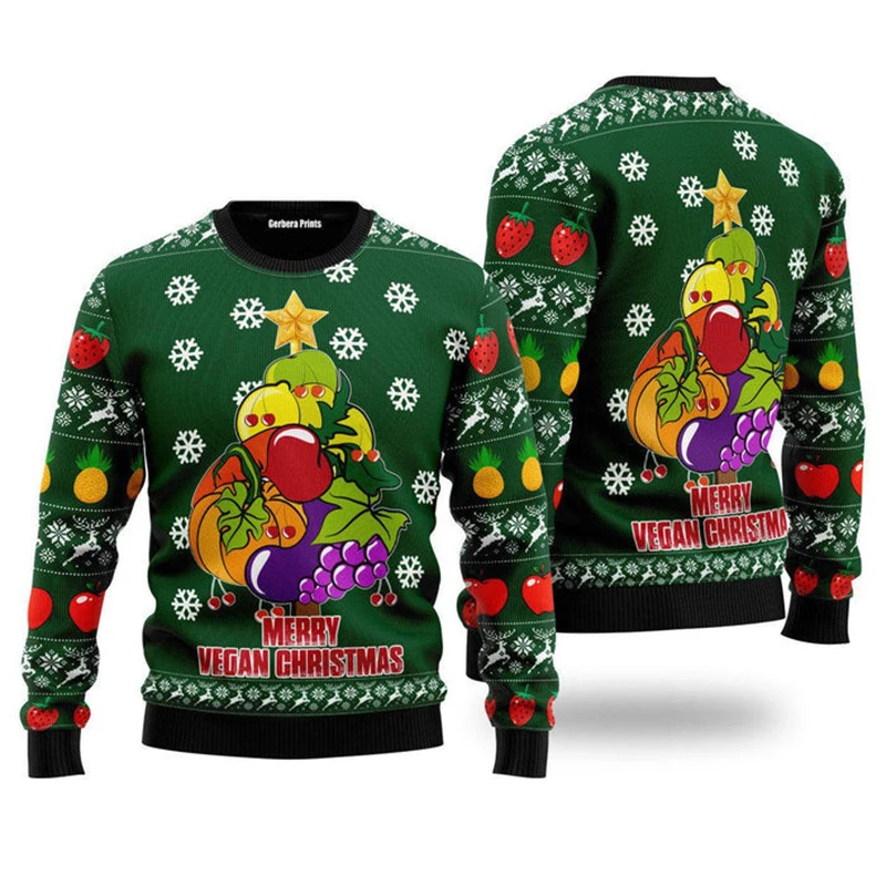 Christmas Tree Graphic Ugly Christmas Sweaters Men Women Funny Xmas Gift Couple Party Tops Fashion Long Sleeve Unisex Clothing