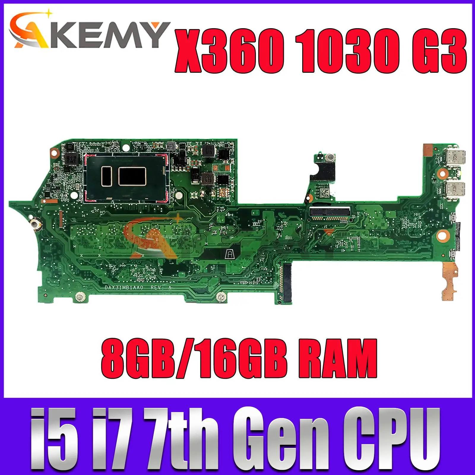 

DAX31MB1AA0 DA0X31MBAF0 For HP Spectre X360 13-AC 13-W Laptop Motherboard With i5 i7 CPU 8GB/16GB RAM 907558-601 918042-601