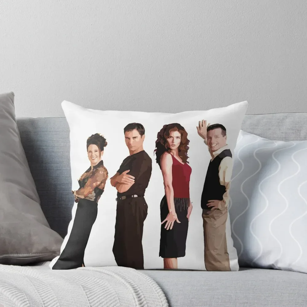 Will & Grace Cast Throw Pillow Sofa Cushion Cover Decorative Pillow Covers For Sofa Pillow