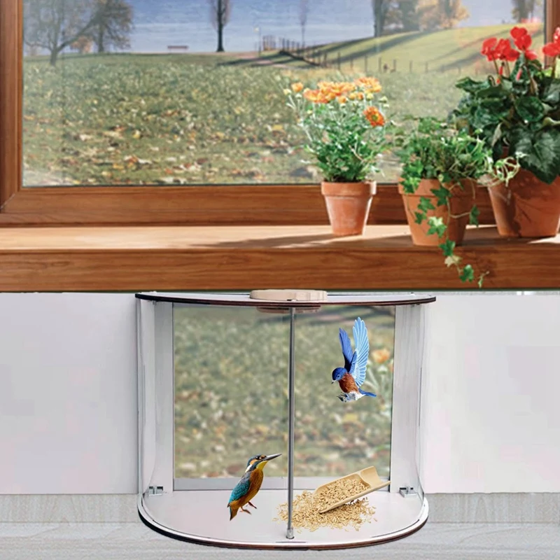 Window Bird Feeder Inside House - 180° Clear View Inside House Window Bird Feeder Bird Feeder For Window Watching Birds Durable