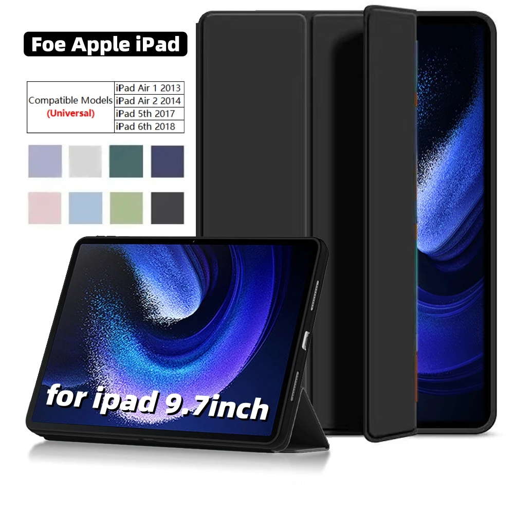 Fundas For iPad Air 1/2 Case 9.7'' 2013 2014 TPU Tri-Fold Magnetic Stand Smart Tablet Cases For Apple iPad 5/6th Gen Cover 2018
