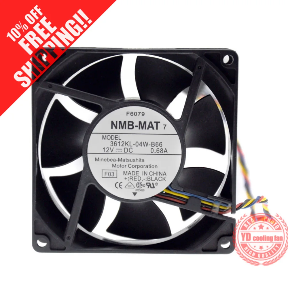 

НОВЫЙ NMB-MAT NMB 3612KL-04W-B66 12 В 0,68 А 9032 4 линии для сервера DELL ATX охлаждающий вентилятор