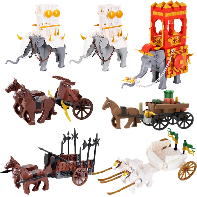 

Medieval Series Chariot Military Building Block Accessories Vegetable Prison Car Fireworks Carriage Tent Weapons Toy Bricks M121