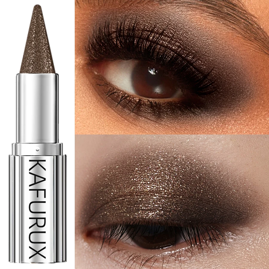 1pc 防水ブラウンアイシャドウスティック長期的な高着色シマーグリッターナチュラルアイシャドウペンシルクレヨンメイクアップギフト