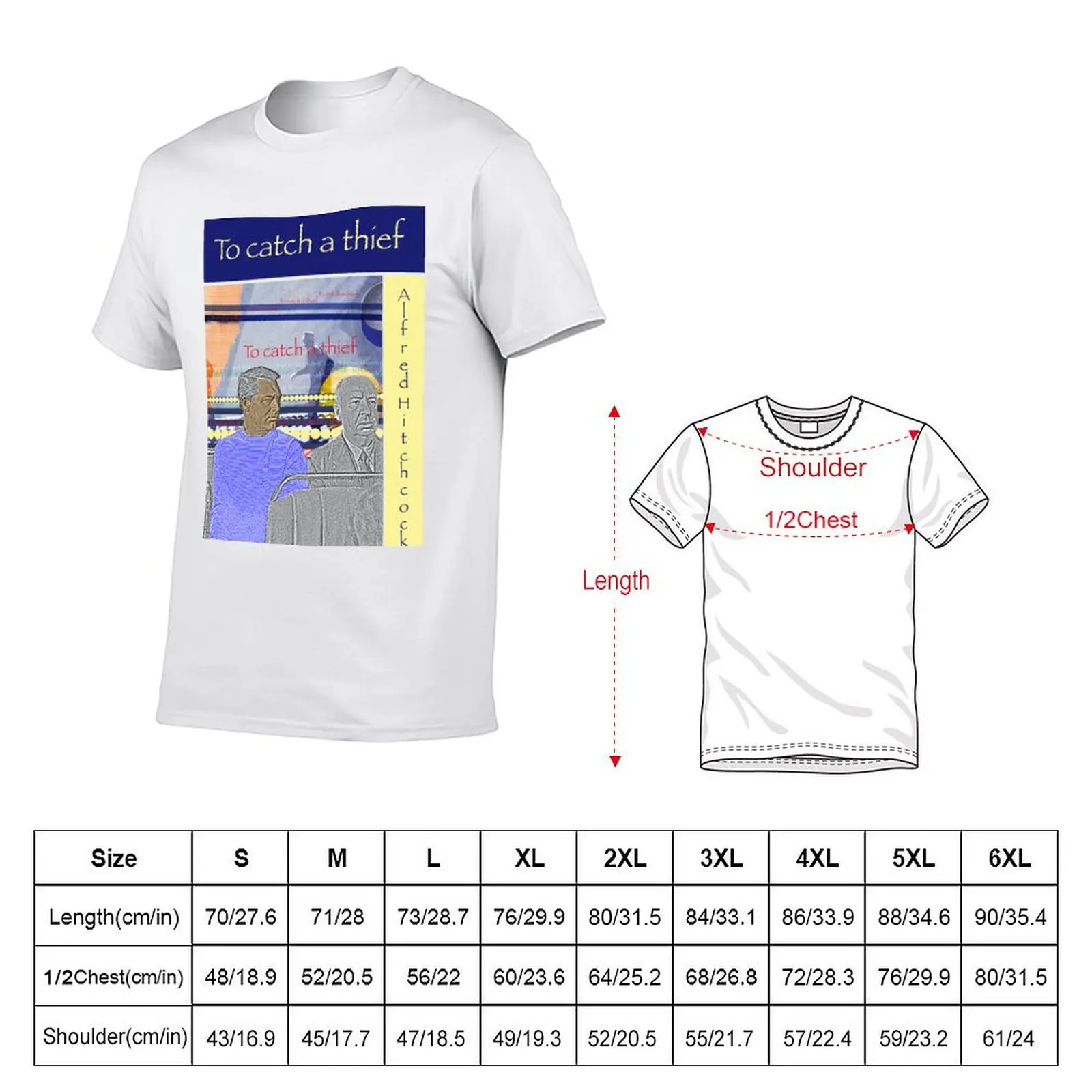Alfred Hitchcock, To catch a thief collage T-Shirt Daily Wear Print T-Shirt