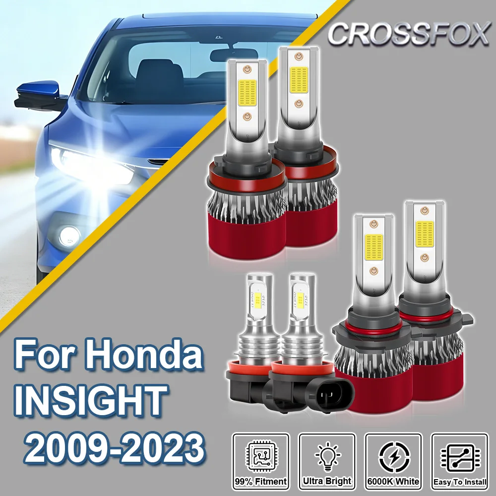 

CROSSFOX For Honda INSIGHT 2009-2023 Canbus Turbo Hi/Lo Beam Car LED Headlight Bulbs Ultra Bright Fog Lamp 2010 2011 2012 2013
