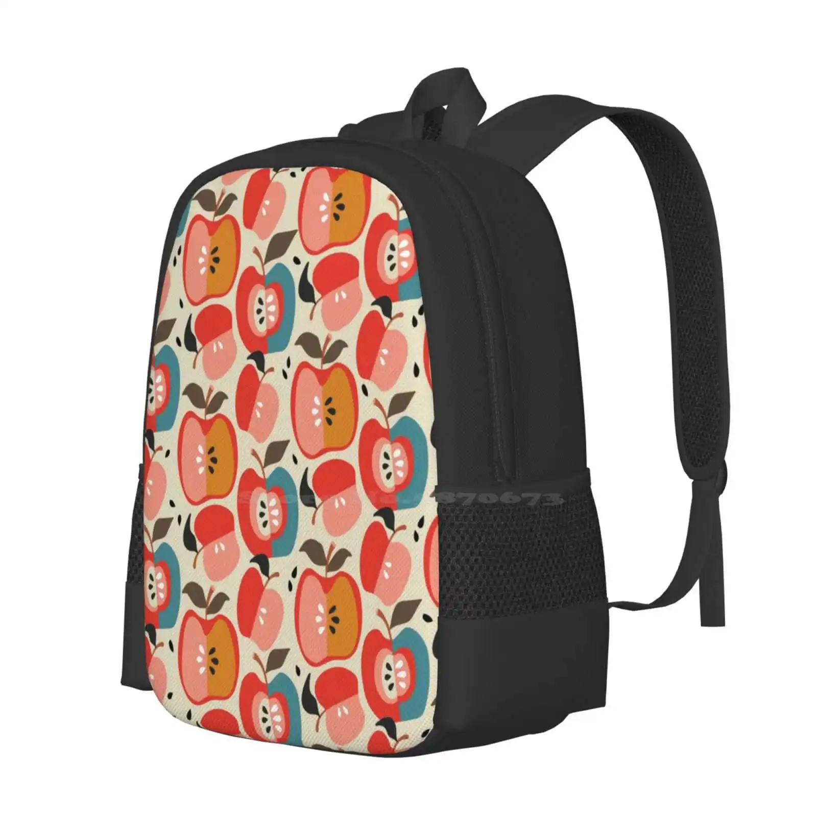 Good Pattern Design Bagpack School Bags Pattern Apples Fall Fruit Mod Vintage Food