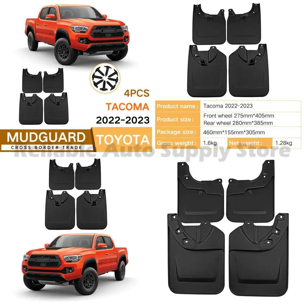 

For Toyota Tacoma 2022-2023 Mud Flaps Fender Guards Auto Accessories Premium Quality Direct Factory Supply High Performance Dura