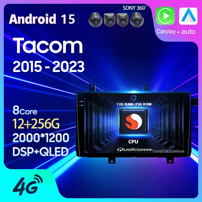 Android 15 Carplay Auto For Toyota Tacoma N300 2015 2016 - 2023 Car Radio Multimedia 2 Din Player GPS Video Head Unit DSP Stereo