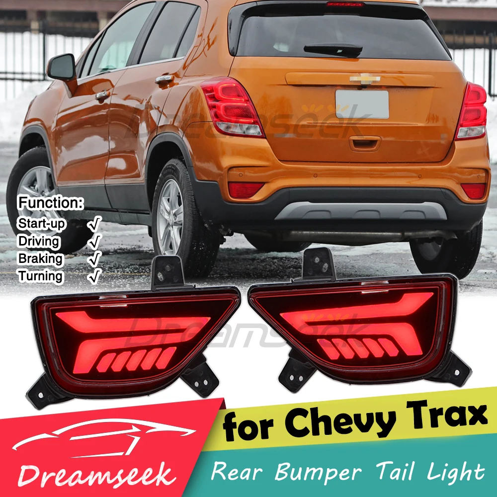 

Red LED Rear Bumper Tail Light For Chevrolet Trax U200 2017 2018 2019 2020 2021 2022 Reflector Brake Lamp W/ Red Turning Light