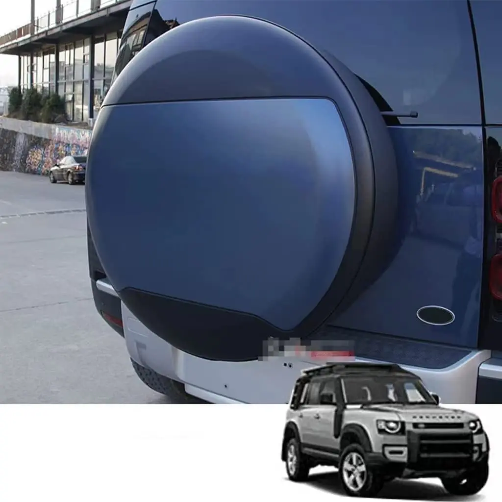 Tasman Blue Car Rear Spare Tire Protective Cover for Land Rover Defender 110 130 2020 Car Exterior Accessories (with Logo)