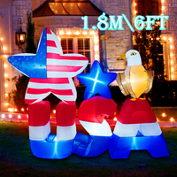 Happy 4th of July Inflatable Decoration 2.1M\\7FT Independence Day Giant Inflated Model Ornament Home Festival Party DIY Decor