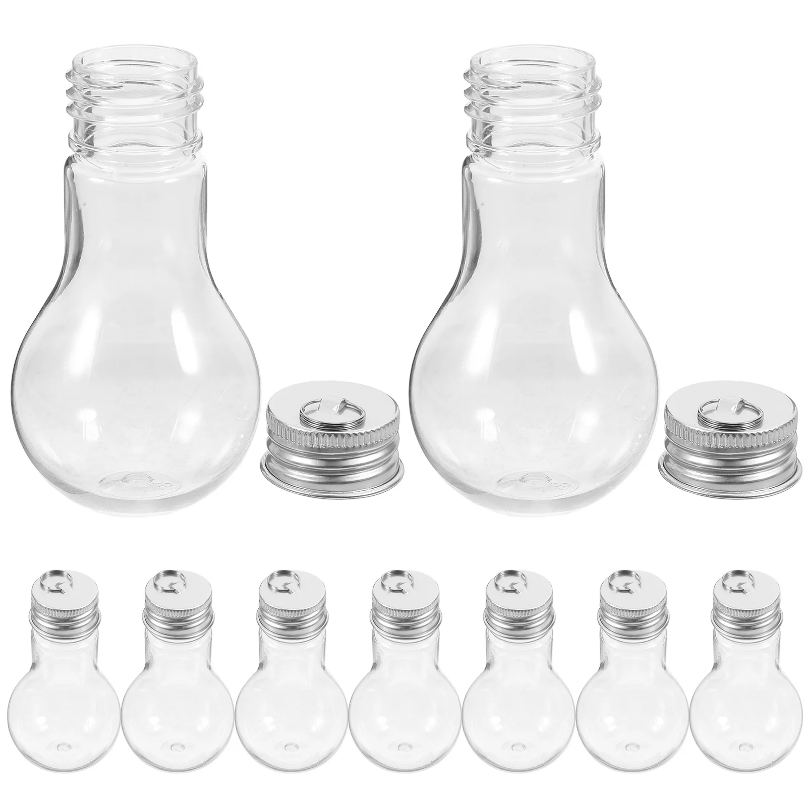 

10 Pcs Candy Bottle Decoration Empty Fruit Bottles Festival Lids Juice Jars Party Favor Beverages Storage Reusable Milk Tea
