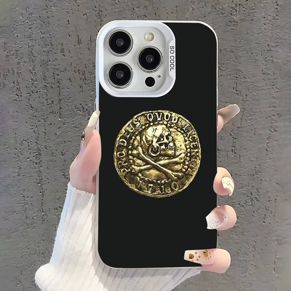 Custodia per telefono Sic Parvis Magna Uncharted per iPhone 17,16,15,14,13,12,11,Pro,XS,Max,Plus,Mini,SE Cover antiurto opaca bianca caramella