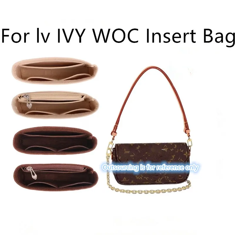 

Felt Cloth liner Travel Insert Bag Makeup Organizer Shape lined Bag Super Cosmetic Bags For lv IVY WOC WALLET ON CHAIN