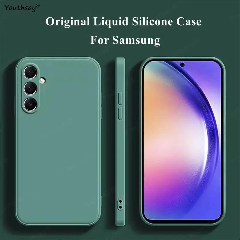 Für Samsung Galaxy A15 Fall Abdeckung Samsung Galaxy A15 A55 A35 A05s A05 Funda Coque Weiche Original Flüssigkeit Silikon Fall Samsung A15