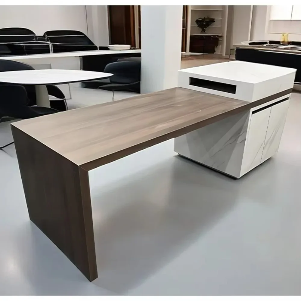 High-gloss Rock Plate Island Table Storage Kitchen Cabinet Newly Designed and Customized Professional Kitchen Furniture