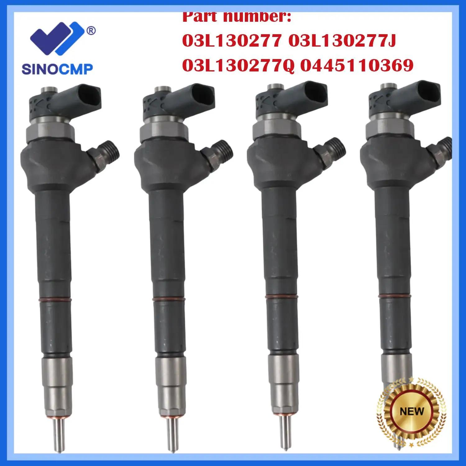 4pcs Fuel Injector 03L130277 03L130277J 03L130277Q 0445110369 For VW Audi Amarok Pickup Pritsche Beetle Caddy III IV CC