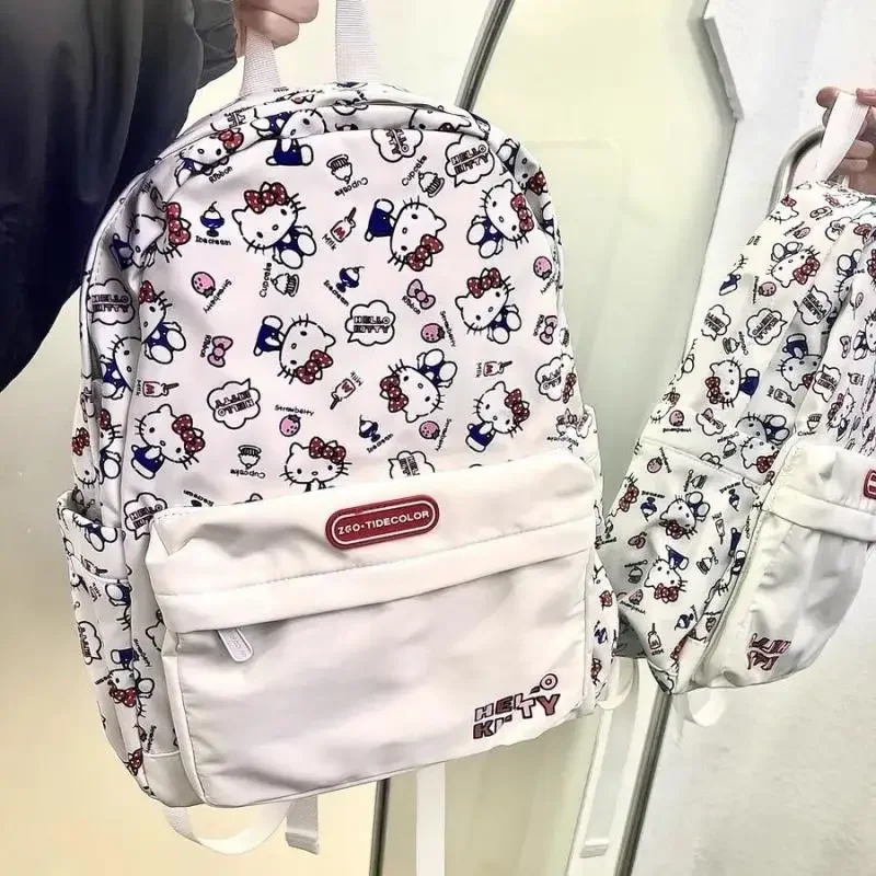 حقيبة ظهر للأطفال من Hello Kittys، حقيبة مدرسية لطيفة، سعة كبيرة، متعددة الوظائف، سعة كبيرة، مستلزمات مدرسية للأطفال البنات