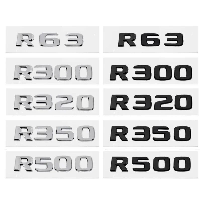 ABS Car Rear Sticker Alphabet Trunk Badge Decal Exterior for Mercedes Benz R63 R300 R320 R350 R500 R Class 3D Emblem Accessories