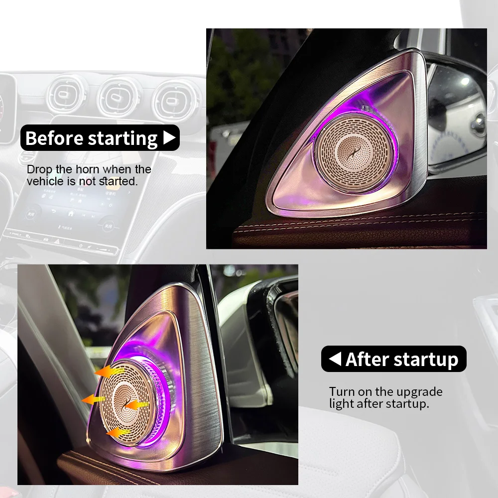 7/64 لون 64 ألوان 4D مكبر الصوت الدوار المتكلم الضوء المحيط لمرسيدس بنز W205 W206 X253 W222 C/E/GLC/S-Class 2015-201 #6