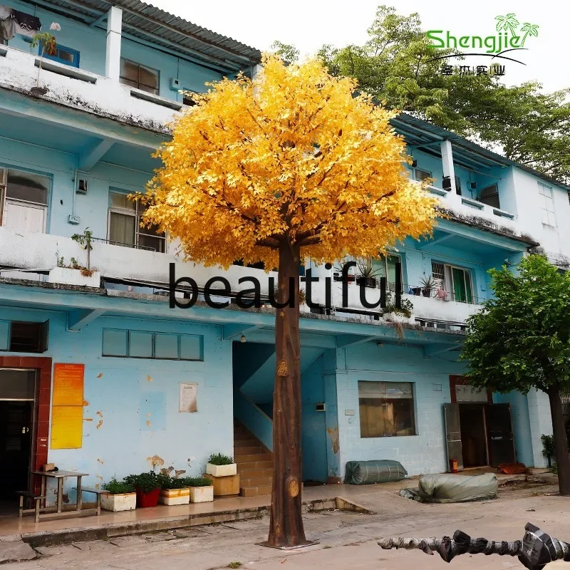 Simulation banyan artificial fiberglass tree shopping mall indoor and outdoor landscaping decoration golden banyan tree