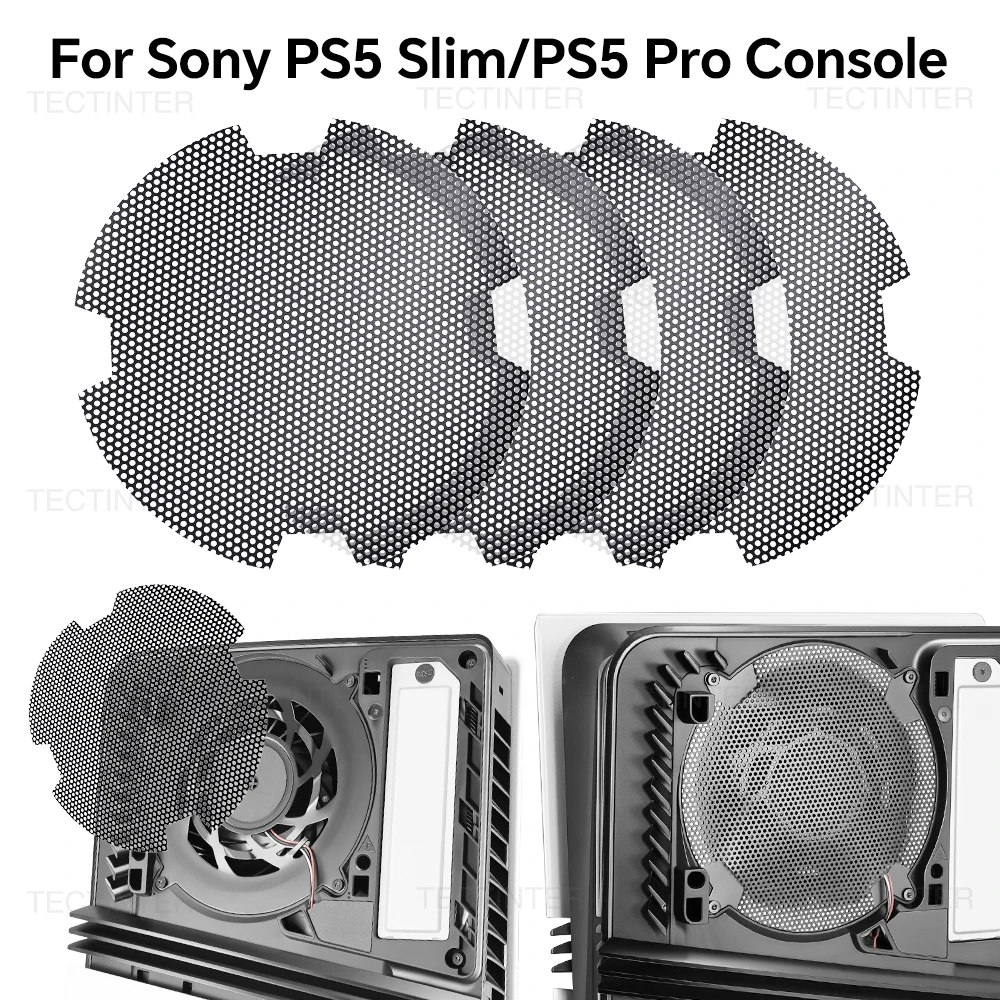 2/4 Stück Staubfilternetz für PS5 Slim/PS5 Pro Konsole Atmungsaktiver Staubschutz Staubdichtes Netzabdeckung für PS5 Spielzubehör