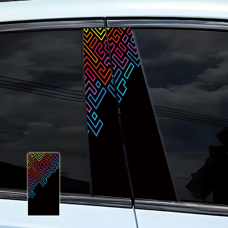 

2pcs Cool 3D Honeycomb Car B - Pillar Waterproof Sticker: A Must - Have for DIY Scratch - Resistant Door Post Decoration