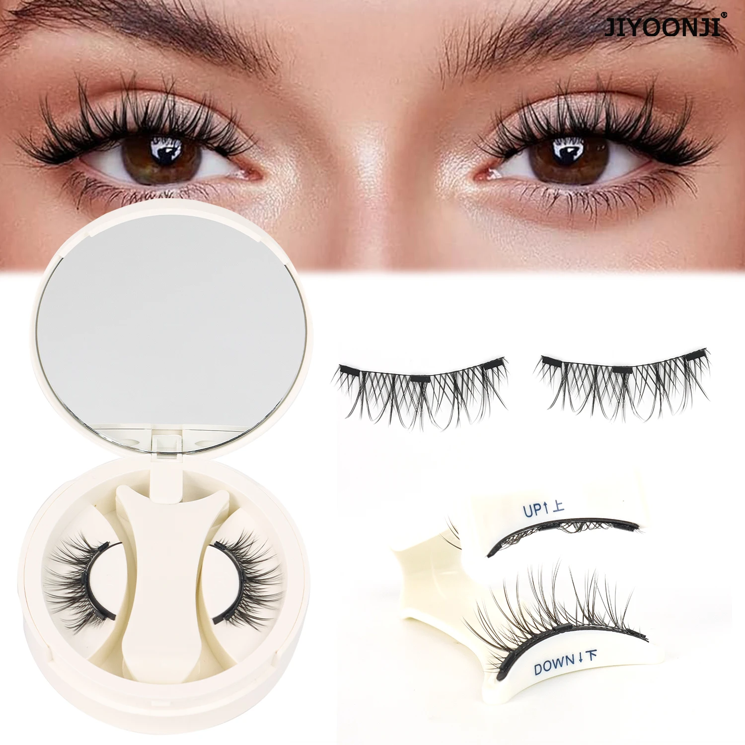 رموش مغناطيسية مع أداة توزيع رموش مغناطيسية سميكة ونحيلة لا حاجة إلى غراء رموش قابلة لإعادة الاستخدام ناعمة وسهلة الارتداء