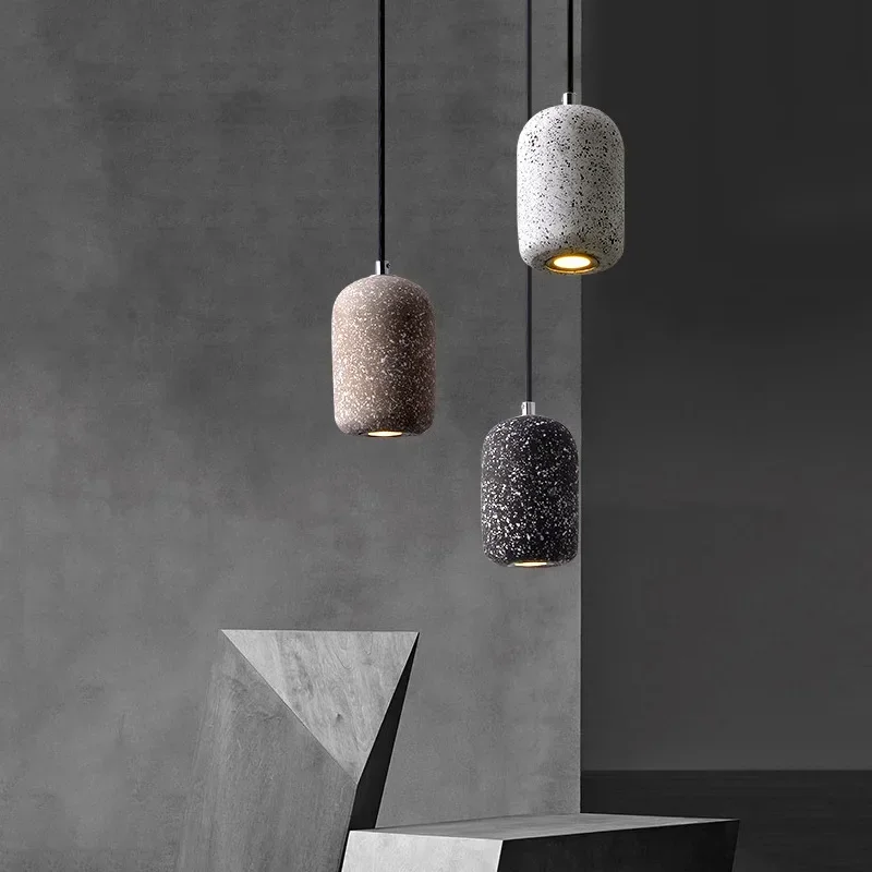 

Modern Stone Pendant Lamp LED Cement Pendant Lamp For Restaurant Bedroom Loft Parlor Bar Decorative Grey Bedside Hanging Lamp