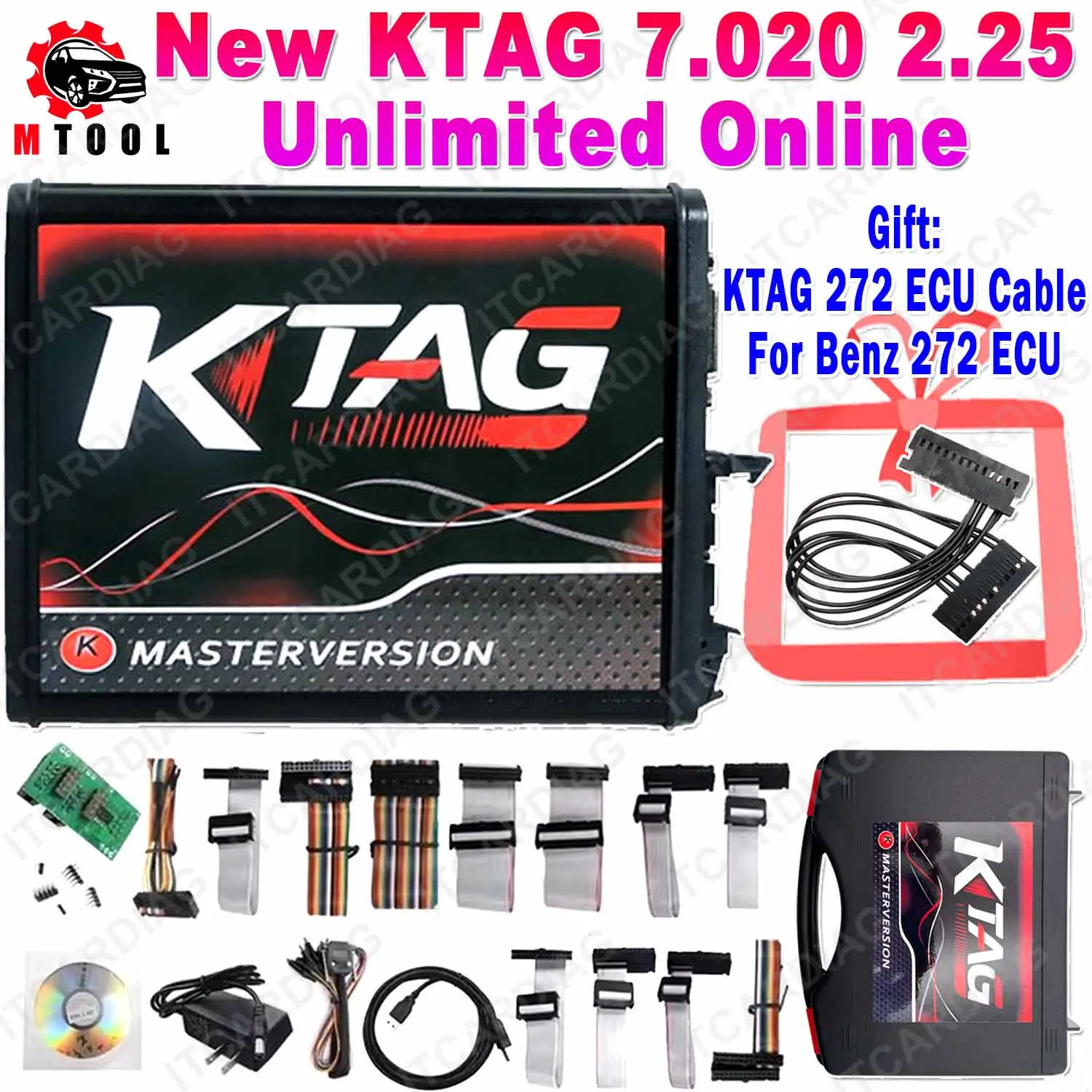 New Unlimited EU KTAG V7.020 4 LED 2.25 PK Online KESS V5.017 2.80 K-TAG 7.020 Master PK KESS 5.017 OBD2 Tuning ECU Programmer